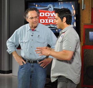 Gordon Quinn (left) and Frank Fontana (right) on the set of the live tapping of the "Down and Dirty Show"