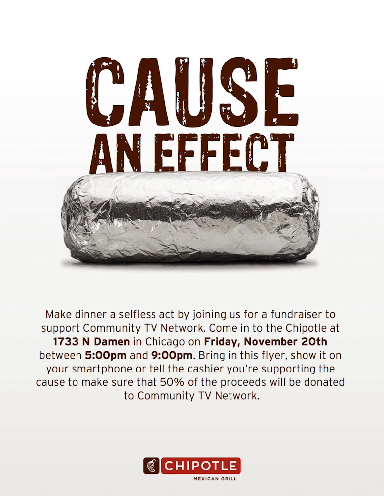 Community TV Network Chipotle Event Flyer