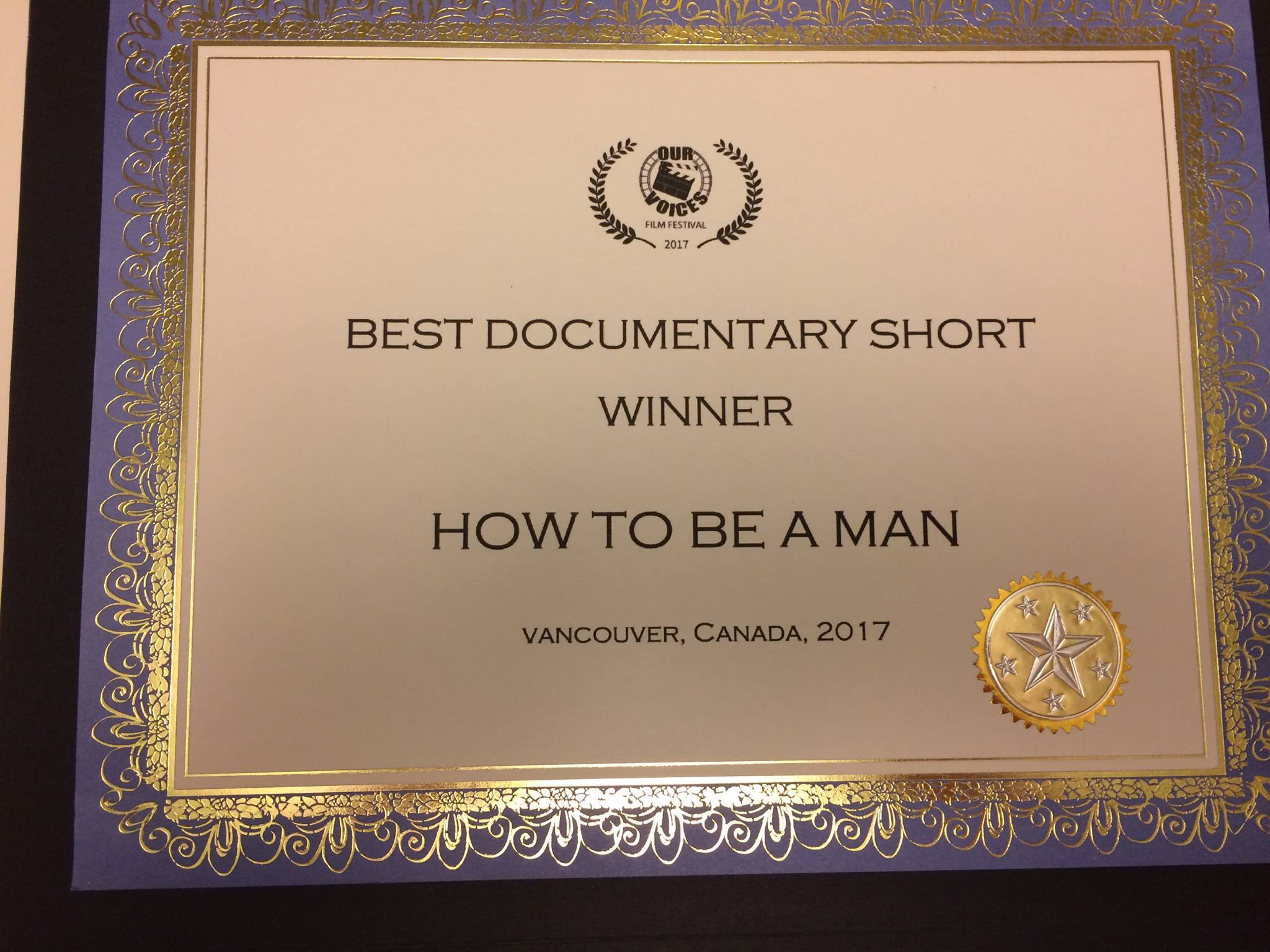 How to Be a Man wins Best Documentary award